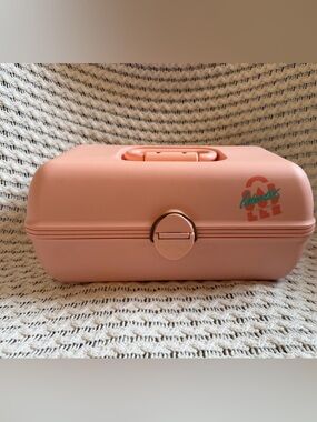 Vintage 90s Pink Peach Plano Caboodles Retro Tiered Makeup Jewelry Storage Case